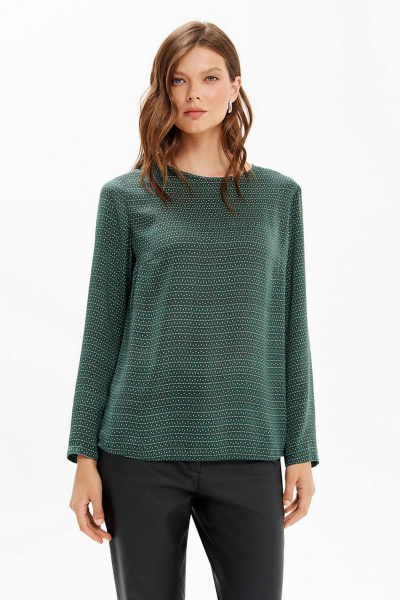 Блуза Nelva 23486 зеленый принт - фото 1