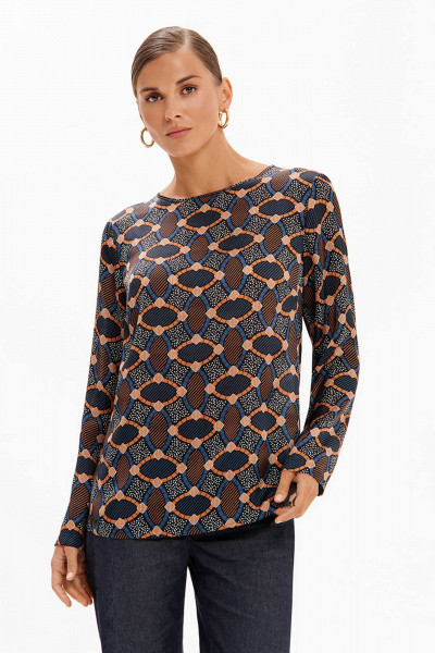 Блуза Nelva 23486 черный принт - фото 1