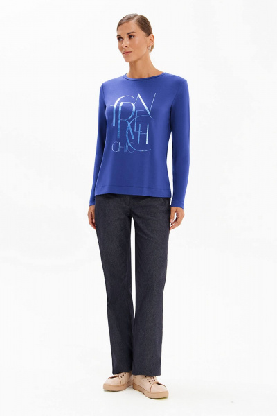 Лонгслив Nelva 23489 ярко-синий - фото 4