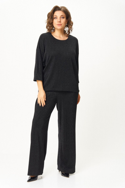 Блуза, брюки БАГРЯНИЦА 5102 черный_блеск - фото 1