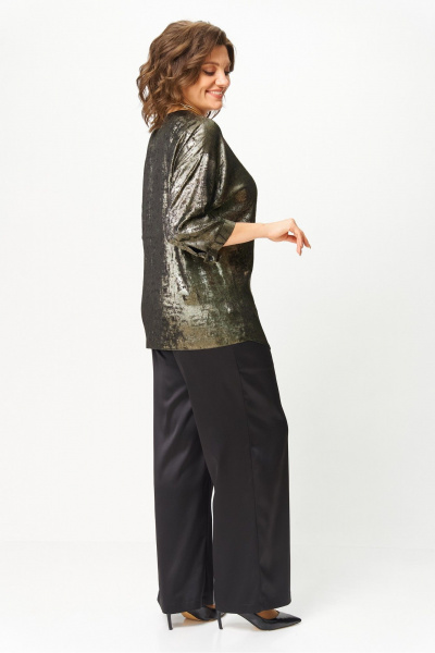 Блуза, брюки БАГРЯНИЦА 5103 черное золото - фото 3