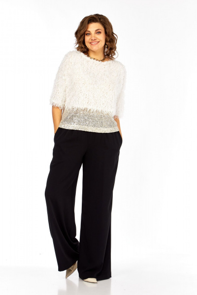 Блуза Ольга Стиль Л-436 белое-молоко - фото 3