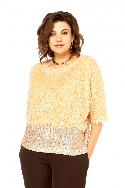 Блуза Ольга Стиль Л-436 персик - фото 6