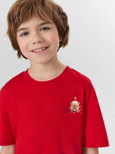 Футболка, шорты Mark Formelle 563329/25-33883ПП-14 спелая_вишня_капибары_на_графитовой_полоске_3_сл_ - фото 9