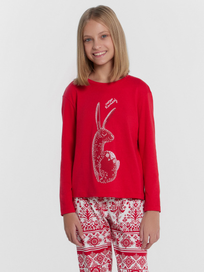 Брюки, джемпер Mark Formelle 567740/24-30727ПП-5 красный_новогодний_орнамент_2_сл_на_пол - фото 8