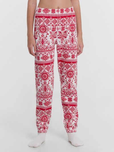 Брюки, джемпер Mark Formelle 567740/24-30727ПП-5 красный_новогодний_орнамент_2_сл_на_пол - фото 9