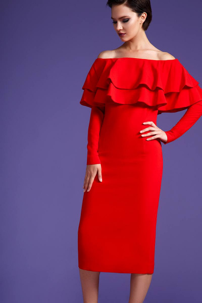 Платье LaVeLa L1676 красный - фото 3