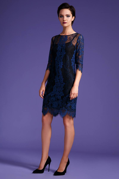 Платье LaVeLa L1718 синий/черный - фото 1