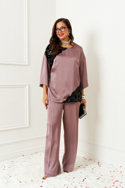 Блуза, брюки Beautiful&Free 6401 шоко-мусс - фото 11