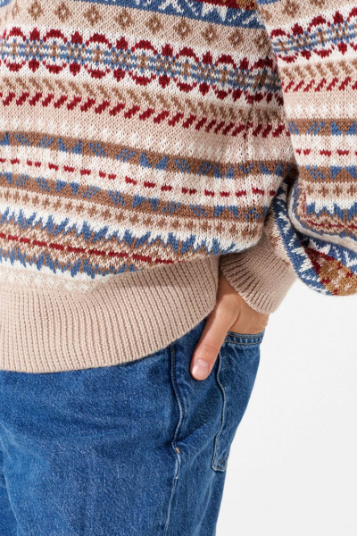 Джемпер Romgil РВ0407-ШЕ5 светло-бежевый - фото 4