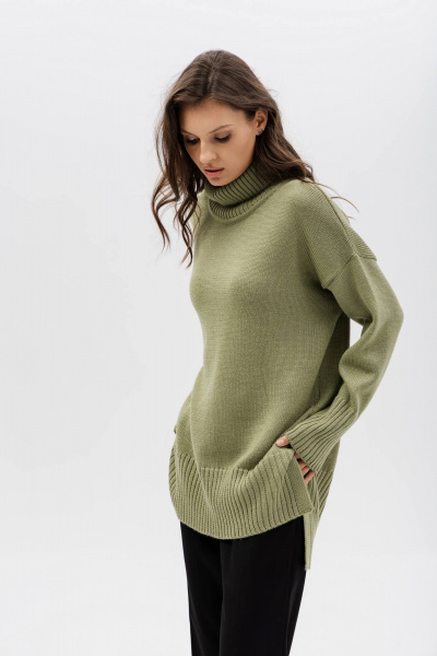 Свитер Romgil РВ0416-ШЕ5 светло-оливковый - фото 5