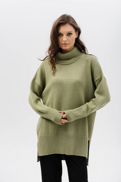 Свитер Romgil РВ0416-ШЕ5 светло-оливковый - фото 1