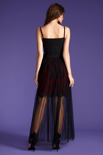 Платье LaVeLa L1773 черный/бордовый - фото 2