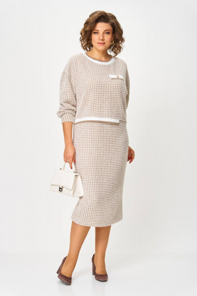 Платье Karina deLux M-1400 бежевый - фото 7