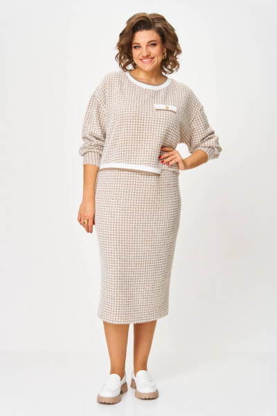 Платье Karina deLux M-1400 бежевый - фото 1