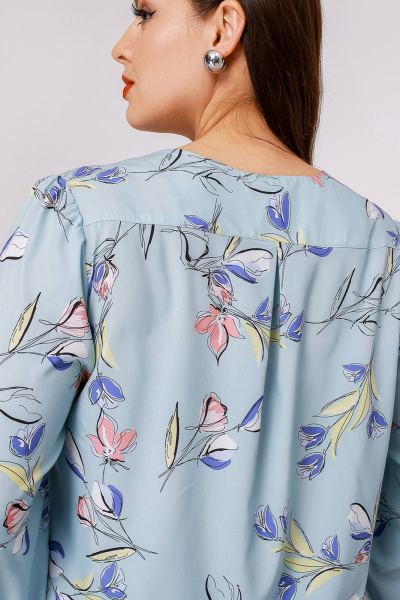 Блуза La rouge 62575 мята-(цветы) - фото 6