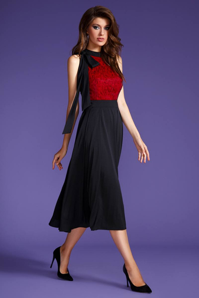 Платье LaVeLa L1841 черный/красный - фото 1