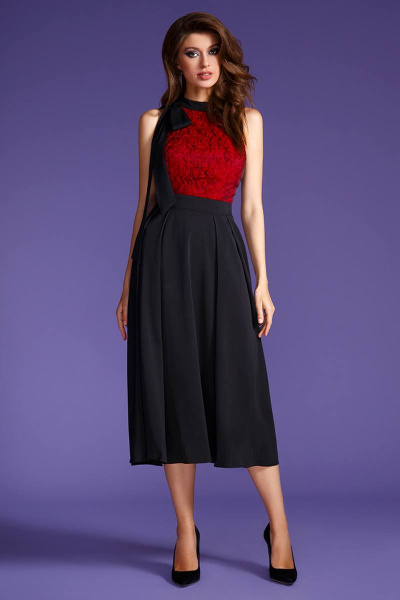 Платье LaVeLa L1841 черный/красный - фото 4