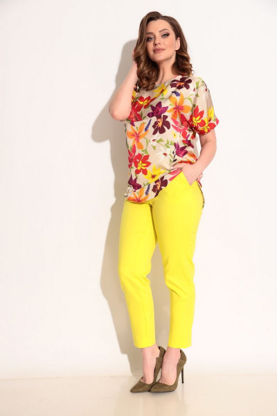 Блуза, брюки Michel chic 1221 желтый - фото 1