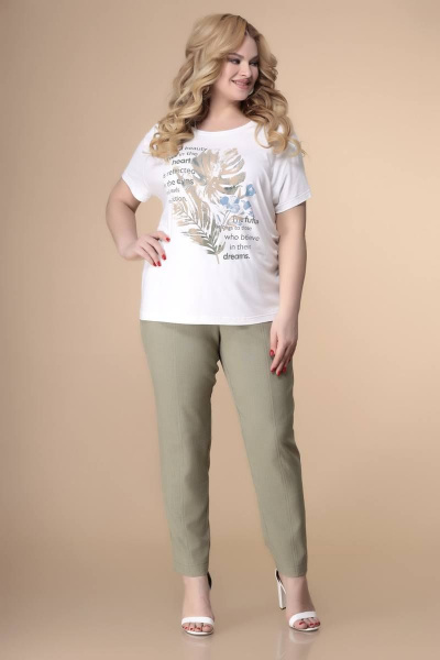 Блуза, брюки, жакет Romanovich Style 3-2161 хаки/белый - фото 6