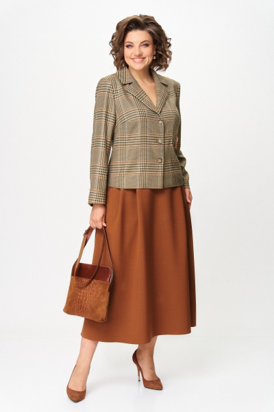 Жакет, юбка Aira Style 24-17А бурбон_новый - фото 8