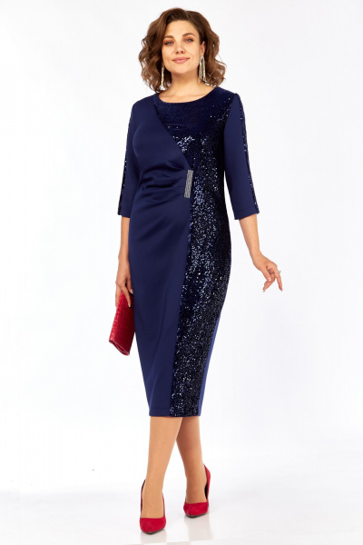 Платье Matini 1044 синий_водолаз - фото 8