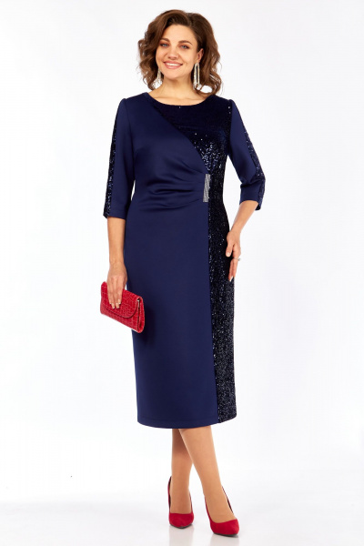 Платье Matini 1044 синий_водолаз - фото 6