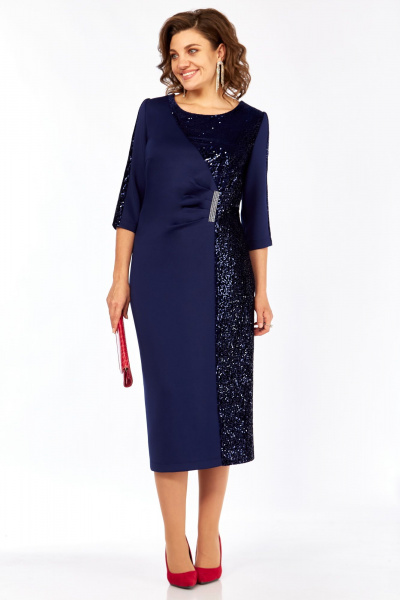 Платье Matini 1044 синий_водолаз - фото 2