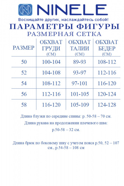 Блуза, брюки Ninele 6069 синий - фото 13