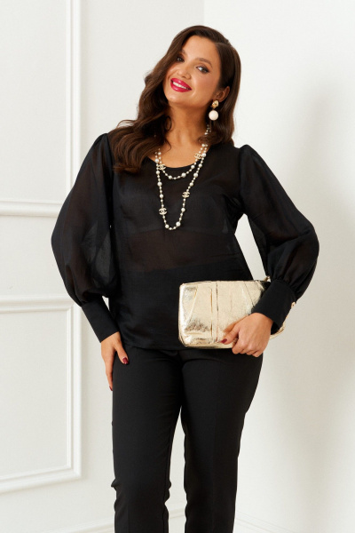 Блуза, брюки, жилет Beautiful&Free 6395 черный - фото 10