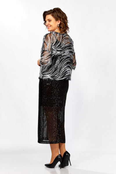 Блуза, топ, юбка Ольга Стиль Л-434 темно-синий - фото 5