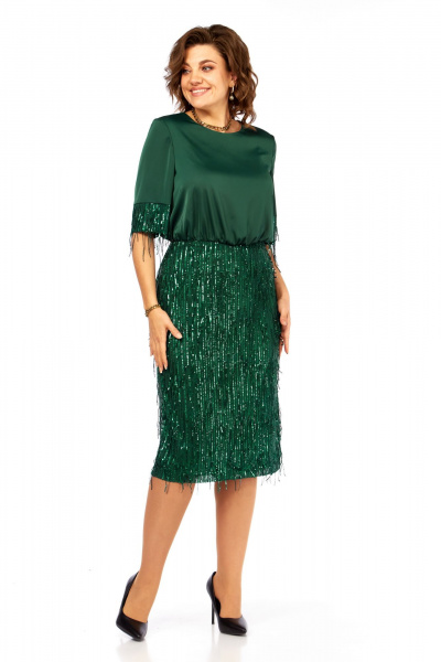 Платье Ольга Стиль С-982 зеленый - фото 2