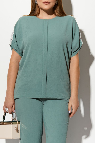 Блуза, брюки AYZE 1498 серо-зеленый - фото 3