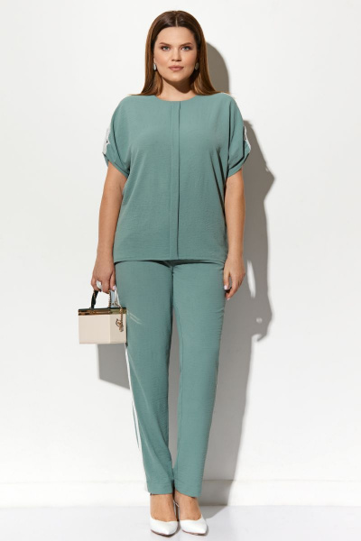 Блуза, брюки AYZE 1498 серо-зеленый - фото 2