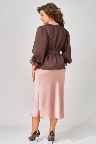 Платье, туника Fita 3193 розово-шоколадный - фото 8