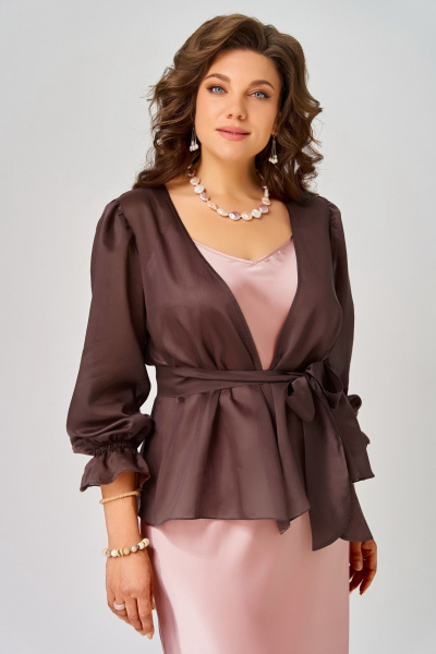 Платье, туника Fita 3193 розово-шоколадный - фото 4