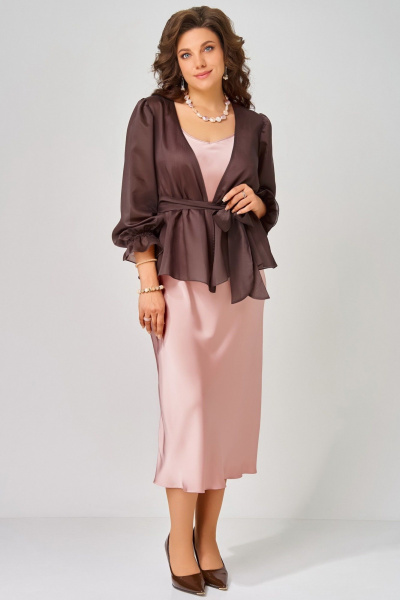 Платье, туника Fita 3193 розово-шоколадный - фото 2