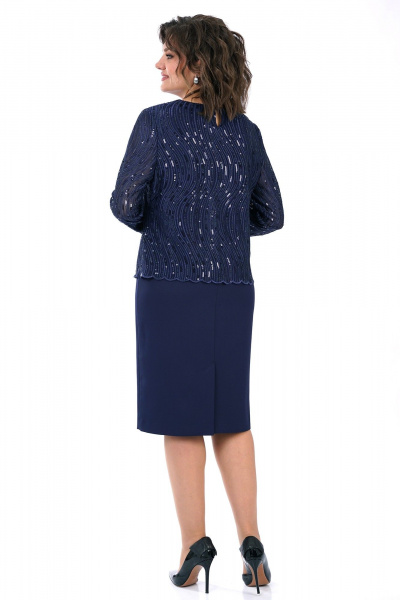Платье Alani Collection 2458 синий - фото 8