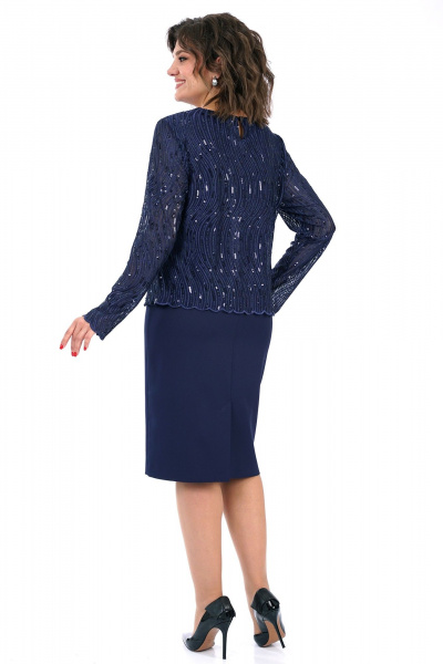 Платье Alani Collection 2458 синий - фото 7