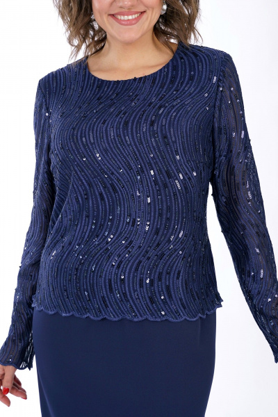 Платье Alani Collection 2458 синий - фото 6