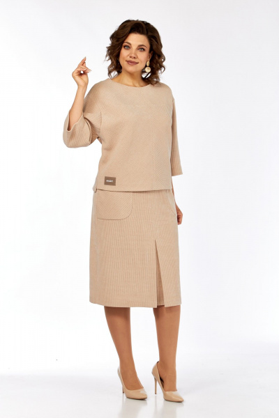 Блуза, юбка Элль-стиль 2441 бежевый - фото 15