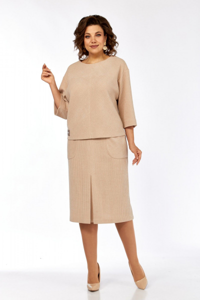 Блуза, юбка Элль-стиль 2441 бежевый - фото 13