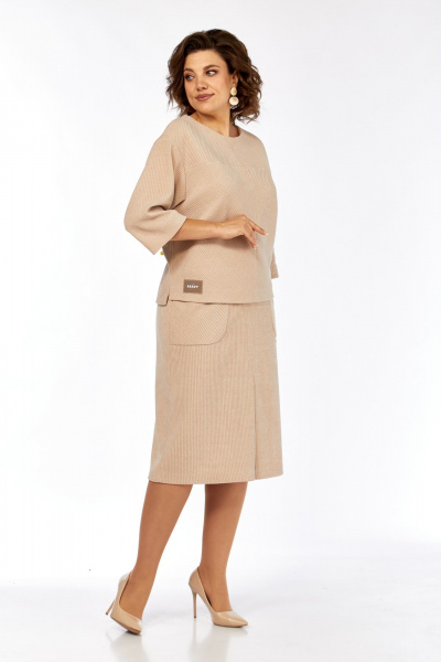 Блуза, юбка Элль-стиль 2441 бежевый - фото 12