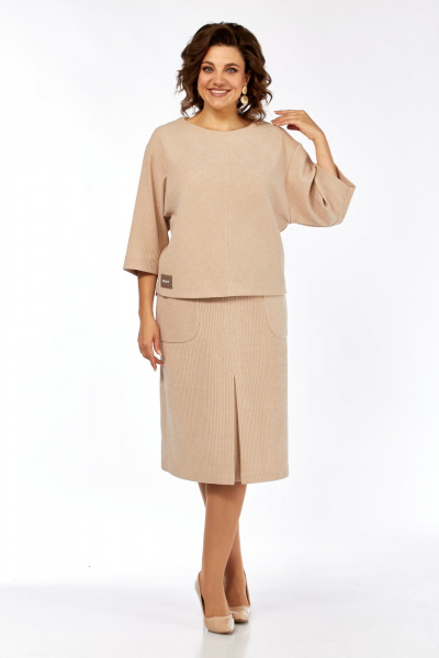 Блуза, юбка Элль-стиль 2441 бежевый - фото 11