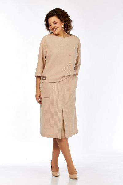 Блуза, юбка Элль-стиль 2441 бежевый - фото 10