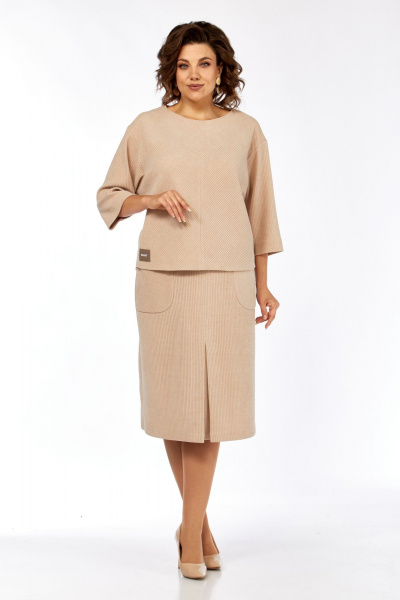 Блуза, юбка Элль-стиль 2441 бежевый - фото 9