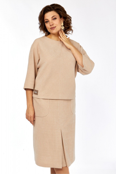Блуза, юбка Элль-стиль 2441 бежевый - фото 7