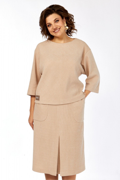 Блуза, юбка Элль-стиль 2441 бежевый - фото 6