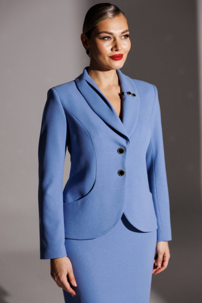 Жакет, юбка Мода Юрс 25-2942 голубой - фото 3