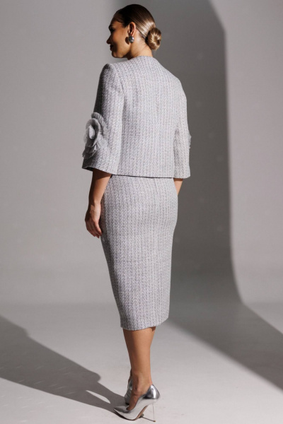 Жакет, юбка Мода Юрс 25-2943 серый - фото 3